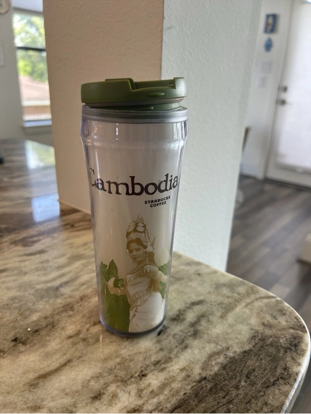 Starbucks Cambodia global icon plastic Tumbler needs cleaning GUC